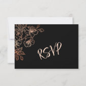  Copper Black Wedding RSVP Karte (Rückseite)