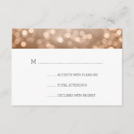 Copper Bokeh Lights Elegant Wedding UAWG RSVP Karte
