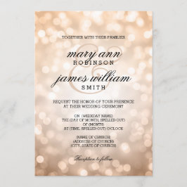 Copper Bokeh Lights Elegante Hochzeit Einladung