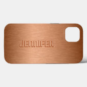 Copper Brown Metallic Brushed Aluminum Look Case-Mate iPhone Hülle (Rückseite (Horizontal))