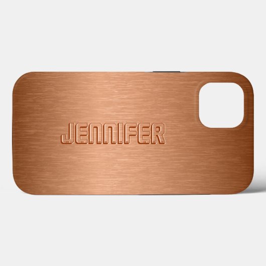 Copper Brown Metallic Brushed Aluminum Look Case-Mate iPhone Hülle (Rückseite (Horizontal))