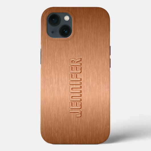 Copper Brown Metallic Brushed Aluminum Look Case-Mate iPhone Hülle (Rückseite)