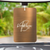 Copper Brushed Metal Script Monogram  Autolufterfrischer