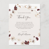 Copper Burgundy Wildblume Danke Karte (Vorderseite)