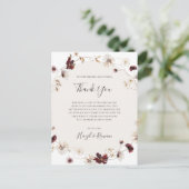 Copper Burgundy Wildblume Danke Karte (Stehend Vorderseite)