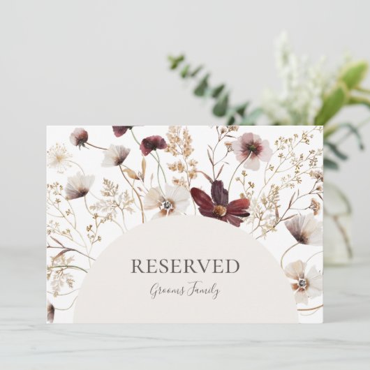 Copper Burgundy Wildblume vorbehalten Zeichen (Stehend Vorderseite)