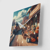 Copper Canyon Express Quadratische Wanduhr (Winkel)