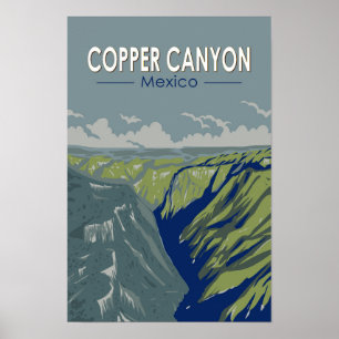 Copper Canyon Mexico Reisen Kunst Vintag Poster