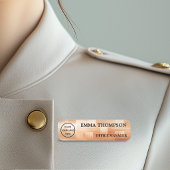 Copper Checkerboard Design Name Badge Custom 名札 Namensschild