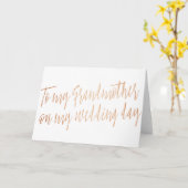 Copper Chic "To my Großmutter my wedday" Karte (Gelbe Blume)