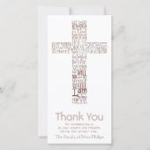 Copper Christlich Cross John 14 Beileid Vielen Dan Dankeskarte (Vorderseite)