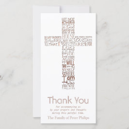 Copper Christlich Cross John 14 Beileid Vielen Dan Dankeskarte