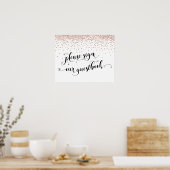 Copper Confetti Bitte unterschreiben Sie unser Gäs Poster (Küche)