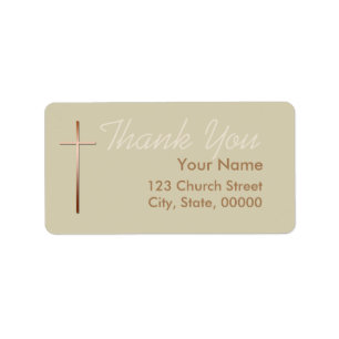 Copper Cross Danke, Label wählen Farbe Adressaufkleber