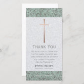 Copper Cross Stone 2 Beerdigung Danke Foto Card (Vorne/Hinten)