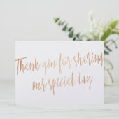 Copper "Danke für die Teilnahme an unserem besonde Dankeskarte (Stehend Vorderseite)