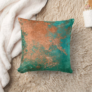 Copper Distressed Patina Kissen