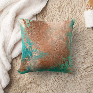 Copper Distressed Patina Kissen