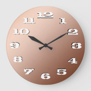 Copper elegance simplicity große wanduhr