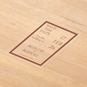 Copper Elegant Modern Wedding Acryleinladungen (Ablage )