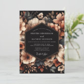 Copper Floral Chiaroscuro Wedding Einladung (Stehend Vorderseite)