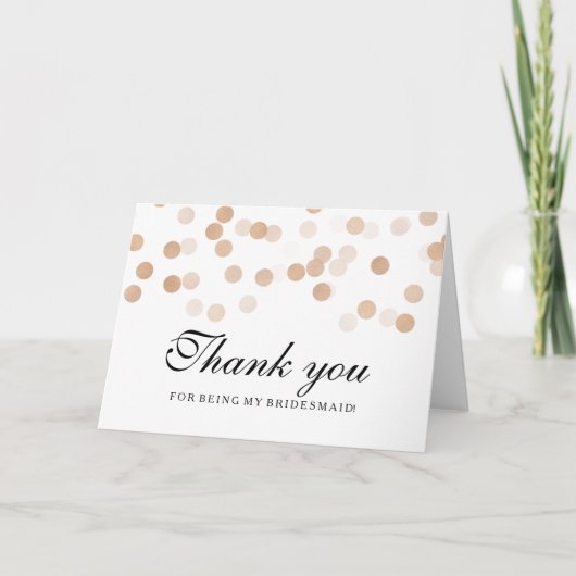 Copper Foil Glitzer Lights Danke Bridesmaid (Vorderseite)