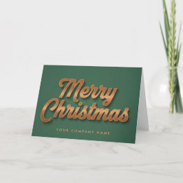 Copper Foil Retro Script Merry Christmas Feiertagskarte