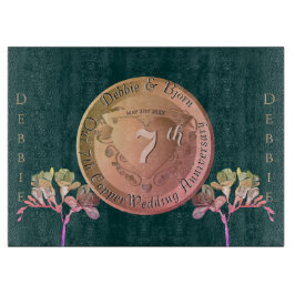 Copper Fresia zum 7. Hochzeitstag Schneidebrett