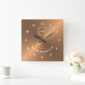 Copper für Firmenlogo Quadratische Wanduhr (Zuhause)