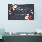 Copper Geometric Burgundy Blue Elegante Hochzeit Banner (Messeveranstaltung)