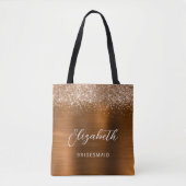 Copper Glam Metallic Script Bridesmaid Tasche (Vorderseite)