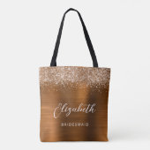 Copper Glam Metallic Script Bridesmaid Tasche (Rückseite)