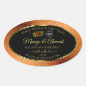 Copper Glitzer Black Product Labels Ladybug Logo Ovaler Aufkleber (Vorderseite)