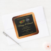 Copper Glitzer Black Product Labels Ladybug Logo Quadratischer Aufkleber (Umschlag)