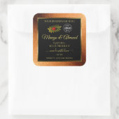 Copper Glitzer Black Product Labels Ladybug Logo Quadratischer Aufkleber (Tasche)