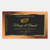 Copper Glitzer Black Product Labels mit Ladybug Rechteckiger Aufkleber (Vorderseite)