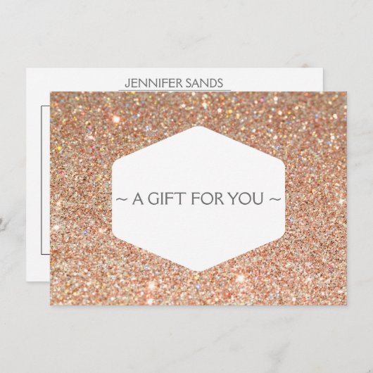 COPPER-GLITZER-Geschenkgutschein (Vorne/Hinten)