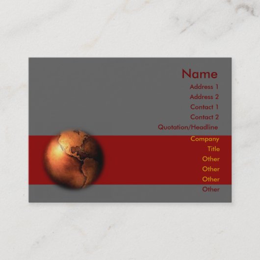 Copper Globe Business Card Visitenkarte (Vorderseite)