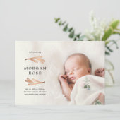 Copper Gold Foliage Geburtsankündigung Einladung (Stehend Vorderseite)