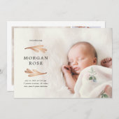 Copper Gold Foliage Geburtsankündigung Einladung (Vorne/Hinten)