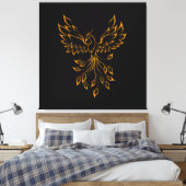 Copper Gold Phoenix steigt auf schwarz Leinwanddruck (Insitu (Schlafzimmer))