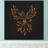 Copper Gold Phoenix steigt auf schwarz Leinwanddruck (Insitu (Holzboden))