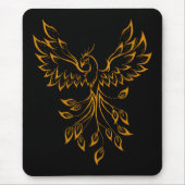 Copper Gold Phoenix steigt auf schwarz Mousepad (Vorne)