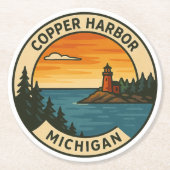 Copper Harbor Untersetzer-Set Runder Pappuntersetzer (Vorderseite)