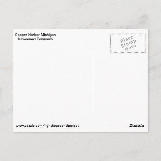 Copper Harbour Michigan Lighthouse Postkarte (Rückseite)