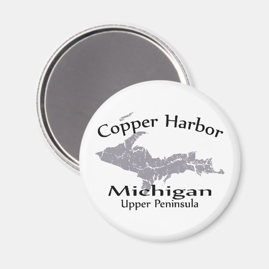 Copper Harbour Michigan Map Design Magnet (Vorderseite/Rückseite)