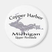 Copper Harbour Michigan Map Design Magnet (Vorne)