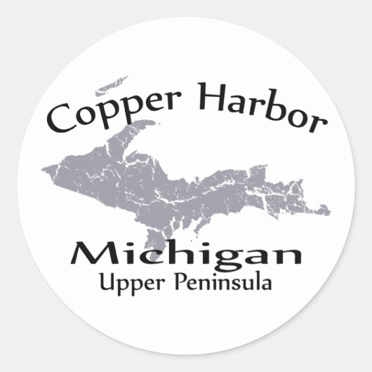Copper Harbour Michigan Map Design Sticker (Vorderseite)
