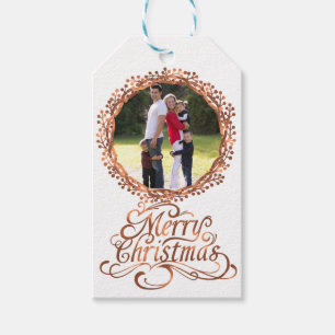 Copper-look Berry-Kranz & Frohe Weihnachtsschrift Geschenkanhänger