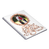 Copper-look Merry Christmas script & berry wreath Notizblock (Rechte Seite)